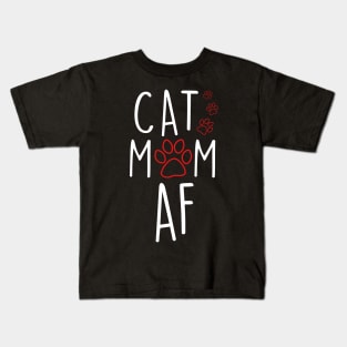 Funny Cat Mom AF Crazy Cat Lady Meme Kids T-Shirt